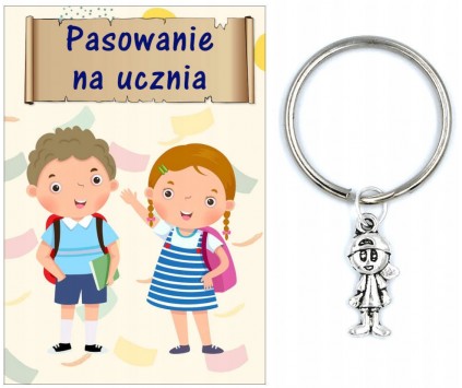 Brelok Breloczek Chłopiec Prezent Pasowanie na Ucznia Upominek Uczeń