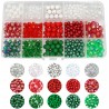 ZESTAW KORALIKI AKRYLOWE 8/6mm ŚWIĄTECZNE KOLORY DO BRANSOLETEK ORGANIZER