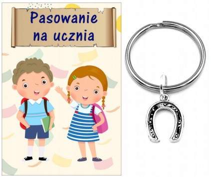 Brelok Breloczek Pasowanie na Ucznia Podkowa Szkoła Uczeń Klasa Prezent