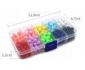 ZESTAW KORALIKI GŁADKIE 8mm 250szt AKRYLOWE KULKI DO BRANSOLETEK ORGANIZER