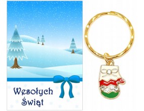 Brelok Breloczek Prezent na Święta Rękawiczka Mikołaj Gwiazdka Szkoła Klasa