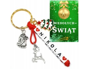 BRELOK IMIĘ ŚWIĘTA MIKOŁAJKI WIGILIA KLASOWA PREZENT CHOINKA SZKOŁA UCZEŃ