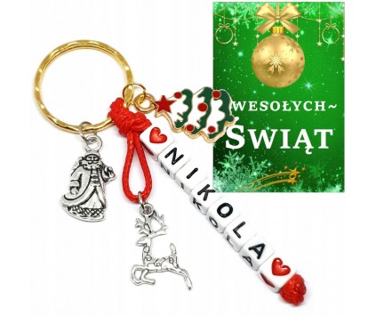 BRELOK IMIĘ ŚWIĘTA MIKOŁAJKI WIGILIA KLASOWA PREZENT CHOINKA SZKOŁA UCZEŃ