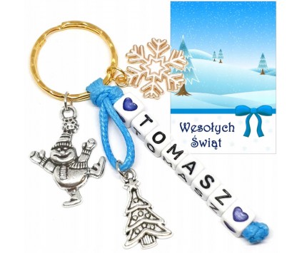 BRELOK IMIĘ ŚWIĘTA MIKOŁAJKI WIGILIA KLASOWA PREZENT ŚNIEŻYNKA SZKOŁA UCZEŃ