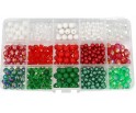 ZESTAW KORALIKI AKRYLOWE 8/6mm ŚWIĄTECZNE KOLORY DO BRANSOLETEK ORGANIZER