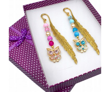 ZAKŁADKA DO KSIĄŻKI SOWA ZESTAW 2szt DZIEŃ NAUCZYCIELA PREZENT PUDEŁKO