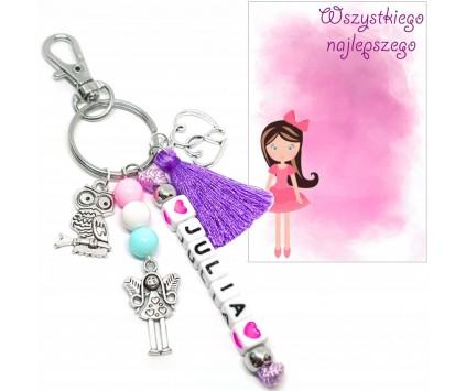 BRELOK IMIE PREZENT DZIEWCZYNKA PASOWANIE ROZPOCZĘCIE ROKU WITAJ SZKOŁO