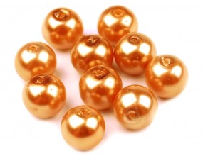 PERŁY SZKLANE koraliki 10mm złoty ciemny 10szt