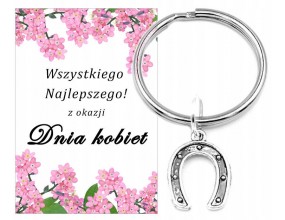 BRELOK PODKOWA UPOMINEK PREZENT NA DZIEŃ KOBIET WALENTYNKI DZIECZYNKA