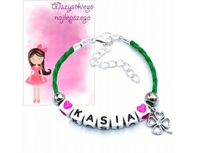 BRANSOLETKA IMIĘ PREZENT DZIEŃ KOBIET WALENTYNKI SZKOŁA DZIEWCZYNKA KLASA