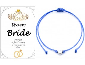 BRANSOLETKA NA WIECZÓR PANIEŃSKI TEAM BRIDE PODZIĘKOWANIE SERCE PREZENT