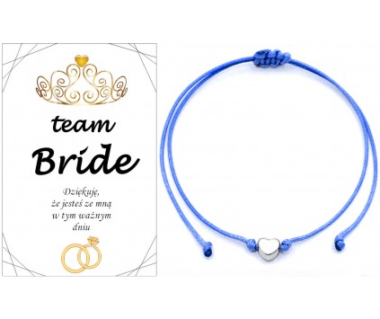 BRANSOLETKA NA WIECZÓR PANIEŃSKI TEAM BRIDE PODZIĘKOWANIE SERCE PREZENT