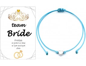 BRANSOLETKA NA WIECZÓR PANIEŃSKI TEAM BRIDE PODZIĘKOWANIE SERCE PREZENT