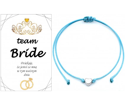 BRANSOLETKA NA WIECZÓR PANIEŃSKI TEAM BRIDE PODZIĘKOWANIE SERCE PREZENT