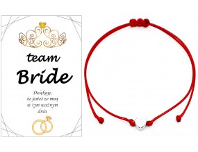 BRANSOLETKA NA WIECZÓR PANIEŃSKI TEAM BRIDE PODZIĘKOWANIE SERCE PREZENT