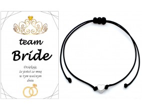 BRANSOLETKA NA WIECZÓR PANIEŃSKI TEAM BRIDE PODZIĘKOWANIE SERCE PREZENT