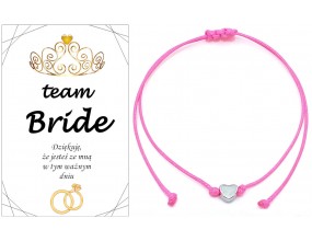 BRANSOLETKA PREZENT NA WIECZÓR PANIEŃSKI TEAM BRIDE SERCE PODZIĘKOWANIE