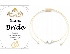 BRANSOLETKA NA WIECZÓR PANIEŃSKI TEAM BRIDE PODZIĘKOWANIE SERCE PREZENT
