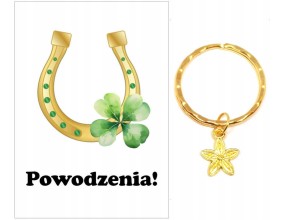 Brelok Kwiat Złoty Podziękowanie Szkoła Ślub Chrzest Rocznica Powodzenia