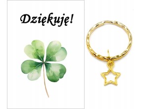 Brelok Gwiazdka Złoty Podziękowanie Szkoła Ślub Chrzest Rocznica Dziękuję