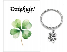 Brelok Breloczek Koniczyna Podziękowanie Ślub Chrzest Rocznica Urodziny