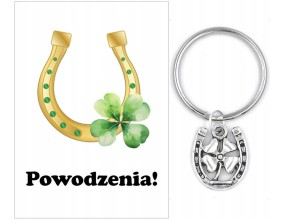 Brelok Powodzenia Podkowa Koniczyna Prezent dla Uczniów Rozpoczęcie Roku