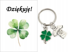 Brelok Breloczek Prezent Podziękowanie Koniczyna Koszulka Uczeń Chłopak