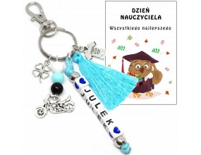 BRELOCZEK BRELOK IMIE PREZENT NA DZIEŃ NAUCZYCIELA EDUKACJI PASOWANIE UCZEŃ