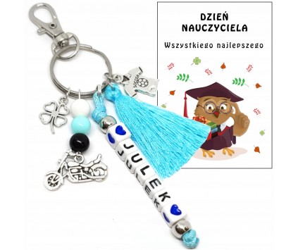 BRELOCZEK BRELOK IMIE PREZENT NA DZIEŃ NAUCZYCIELA EDUKACJI PASOWANIE UCZEŃ