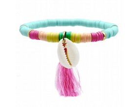 BRANSOLETKA Z MUSZLĄ NA LATO WAKACJE KATSUKI FIMO MODELINA PLAŻA MUSZLA