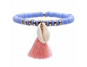 BRANSOLETKA Z MUSZLĄ NA LATO WAKACJE KATSUKI FIMO MODELINA PLAŻA MUSZLA