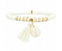 BRANSOLETKA Z MUSZLĄ NA LATO WAKACJE KATSUKI MODELINA PLAŻA MUSZLA ECRU