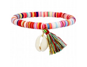 BRANSOLETKA Z MUSZLĄ NA LATO WAKACJE KATSUKI FIMO MODELINA PLAŻA MUSZLA