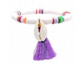 BRANSOLETKA Z MUSZLĄ NA LATO WAKACJE KATSUKI FIMO MODELINA PLAŻA MUSZLA