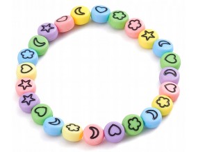 Bransoletka Koraliki Księżyce Serca Gwiazdki Dziewczynka Lato Wakacje