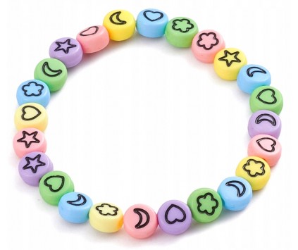 Bransoletka Koraliki Księżyce Serca Gwiazdki Dziewczynka Lato Wakacje