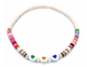 Bransoletka Na Rękę Koraliki Fimo Serduszka BFF Best Friends Wakacje Lato