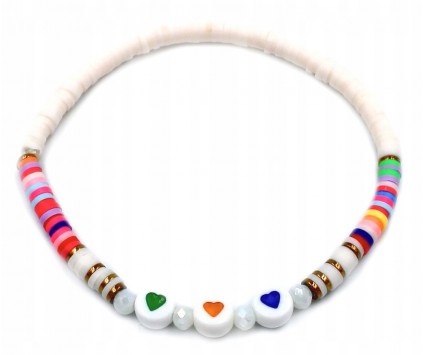 Bransoletka Na Rękę Koraliki Fimo Serduszka BFF Best Friends Wakacje Lato