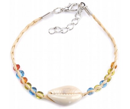 Bransoletka Na Rękę Muszle Muszelka Pleciona Koraliki Boho Lato Wakacje