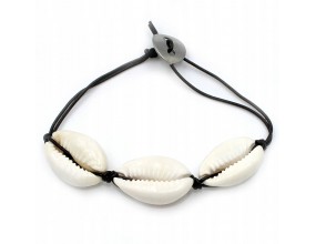 Bransoletka Na Rękę Muszle Muszelki Rzemień Guzik Boho Lato Wakacje