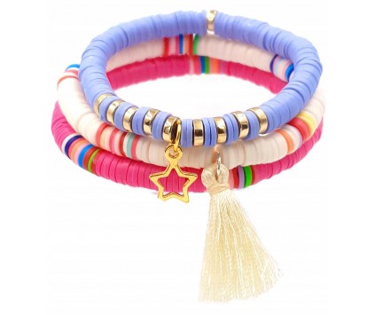 ZESTAW BRANSOLETKI NA LATO WAKACJE 3szt KATSUKI FIMO PLAŻA BRANSOLETKA