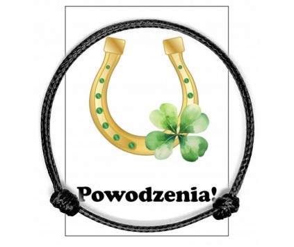 BRANSOLETKA SZCZĘŚCIA SZNUREK NA RĘKĘ BAZA BRANSOLETKI CZARNA