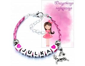 BRANSOLETKA IMIE PREZENT NA DZIEŃ DZIEWCZYNY DZIEŃ PRZEDSZKOLAKA SZKOŁA