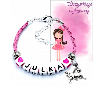 BRANSOLETKA IMIE PREZENT NA DZIEŃ DZIEWCZYNY DZIEŃ PRZEDSZKOLAKA SZKOŁA
