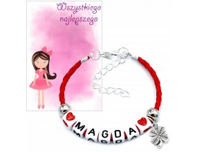 BRANSOLETKA IMIE PREZENT NA DZIEŃ DZIEWCZYNY DZIEŃ PRZEDSZKOLAKA SZKOŁA