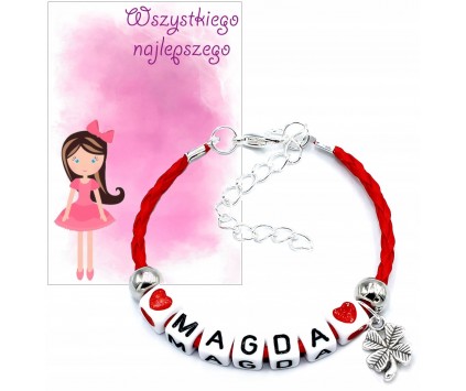 BRANSOLETKA IMIE PREZENT NA DZIEŃ DZIEWCZYNY DZIEŃ PRZEDSZKOLAKA SZKOŁA