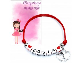 BRANSOLETKA IMIE PREZENT NA DZIEŃ DZIEWCZYNY DZIEŃ PRZEDSZKOLAKA SZKOŁA