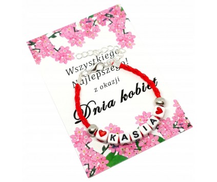 BRANSOLETKA IMIE PREZENT NA DZIEŃ DZIEWCZYNY DZIEŃ PRZEDSZKOLAKA SZKOŁA