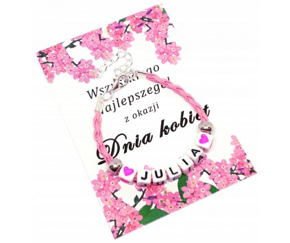 BRANSOLETKA IMIE PREZENT NA DZIEŃ DZIEWCZYNY DZIEŃ PRZEDSZKOLAKA SZKOŁA