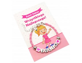 BRANSOLETKA IMIE PREZENT NA DZIEŃ DZIEWCZYNY DZIEŃ PRZEDSZKOLAKA SZKOŁA